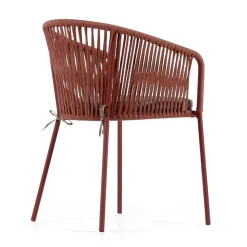 Geflecht Armlehnenstühle in Rotbraun - Udolpho (4er Set)