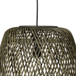 Geflecht Hängeleuchte in Oliv Grün - Enzuena (2er Set)