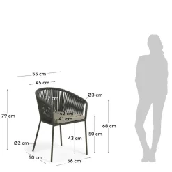 Geflecht Stühle in Dunkelgrün - Zenuvra (4er Set)