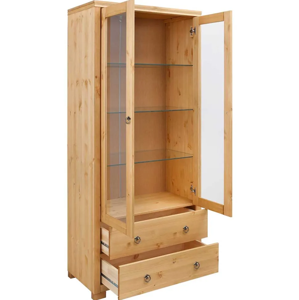 Geölte Holz Vitrine in Kiefer Natur - Vinidad