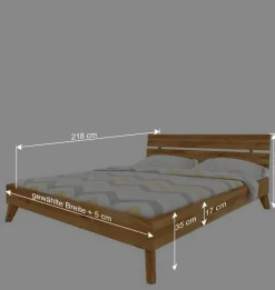 Geöltes Wildeiche Bett in 8 Größen - Eavy