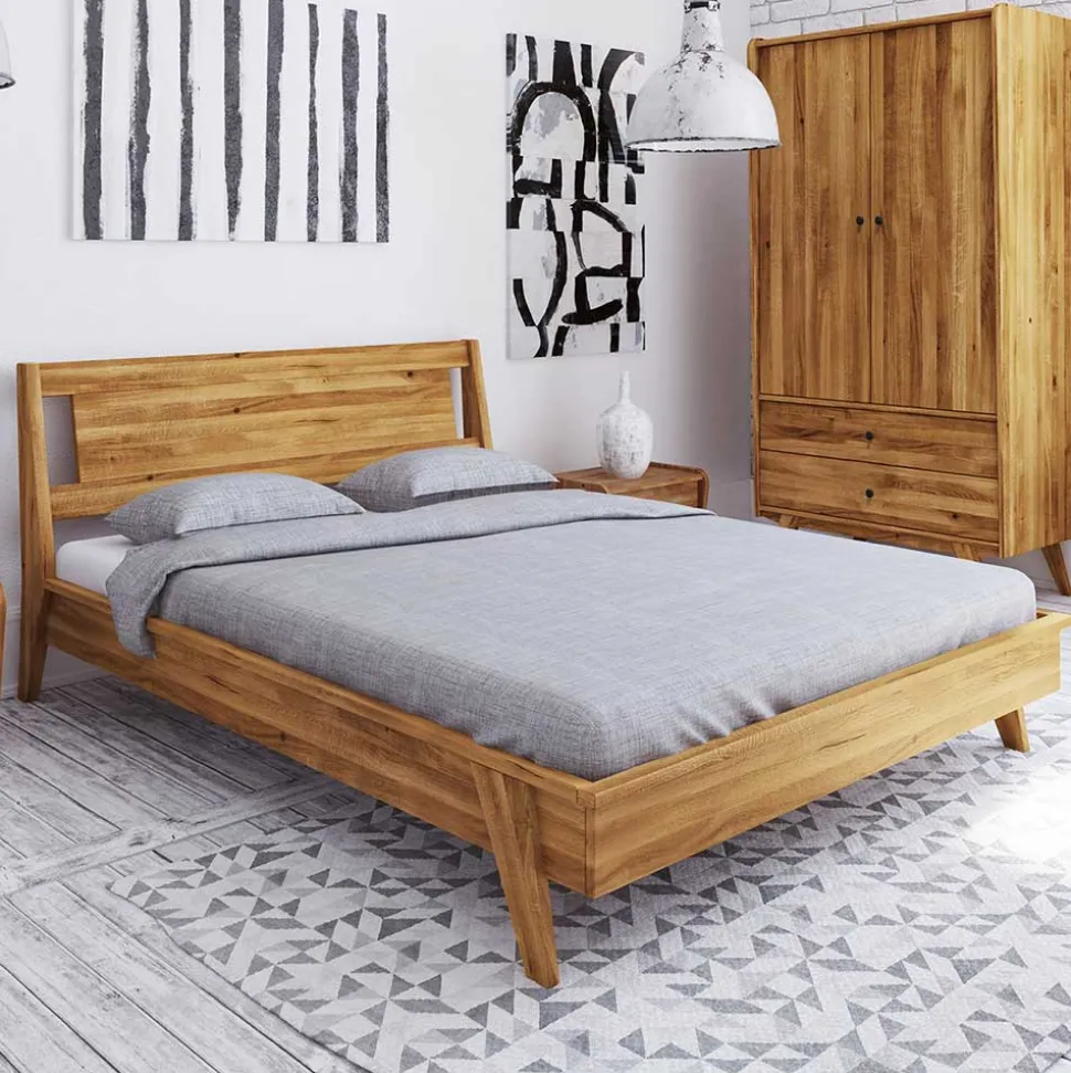 Geöltes Wildeiche Bettgestell in vier Größen - Hardus I