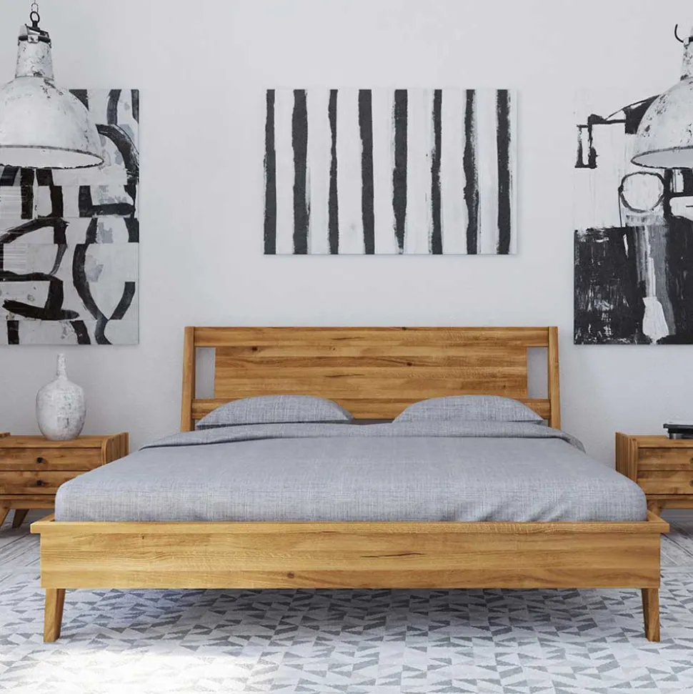 Geöltes Wildeiche Bettgestell in vier Größen - Hardus I