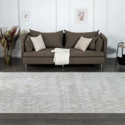 Gemusterter Kurzflor Teppich hell - Ladoria