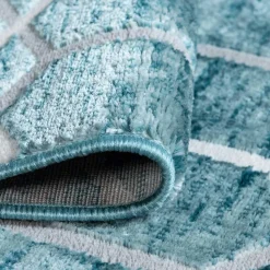 Geometrisch gemusterter Teppich mit Kurzflor - Calencio