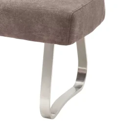 Gepolsterte Bank in Beige Microfaser - Anguro