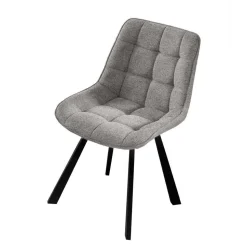 Gepolsterte Esszimmerstühle in Hellgrau - Infinando (4er Set)