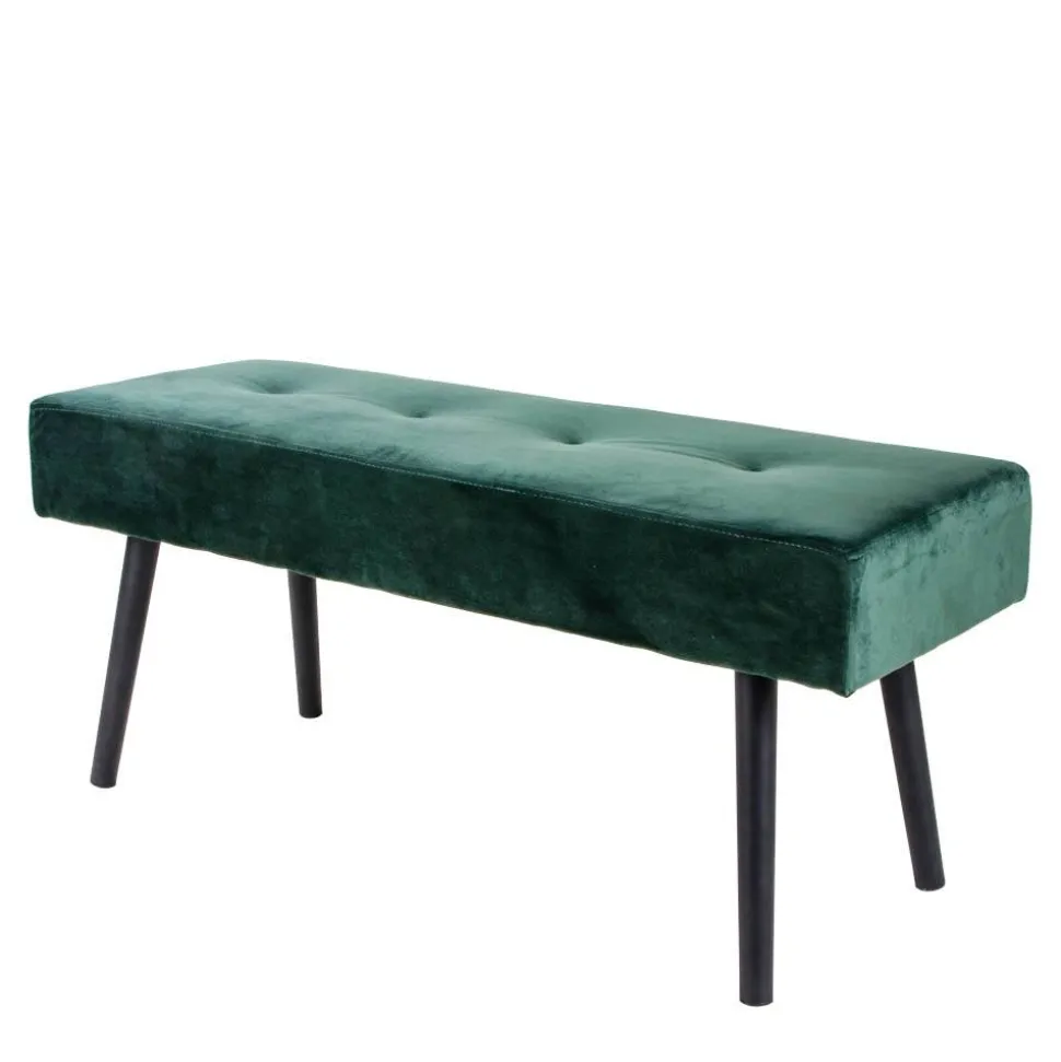 Gepolsterte Samtbank in Dunkelgrün - Janluca