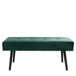 Gepolsterte Samtbank in Dunkelgrün - Janluca