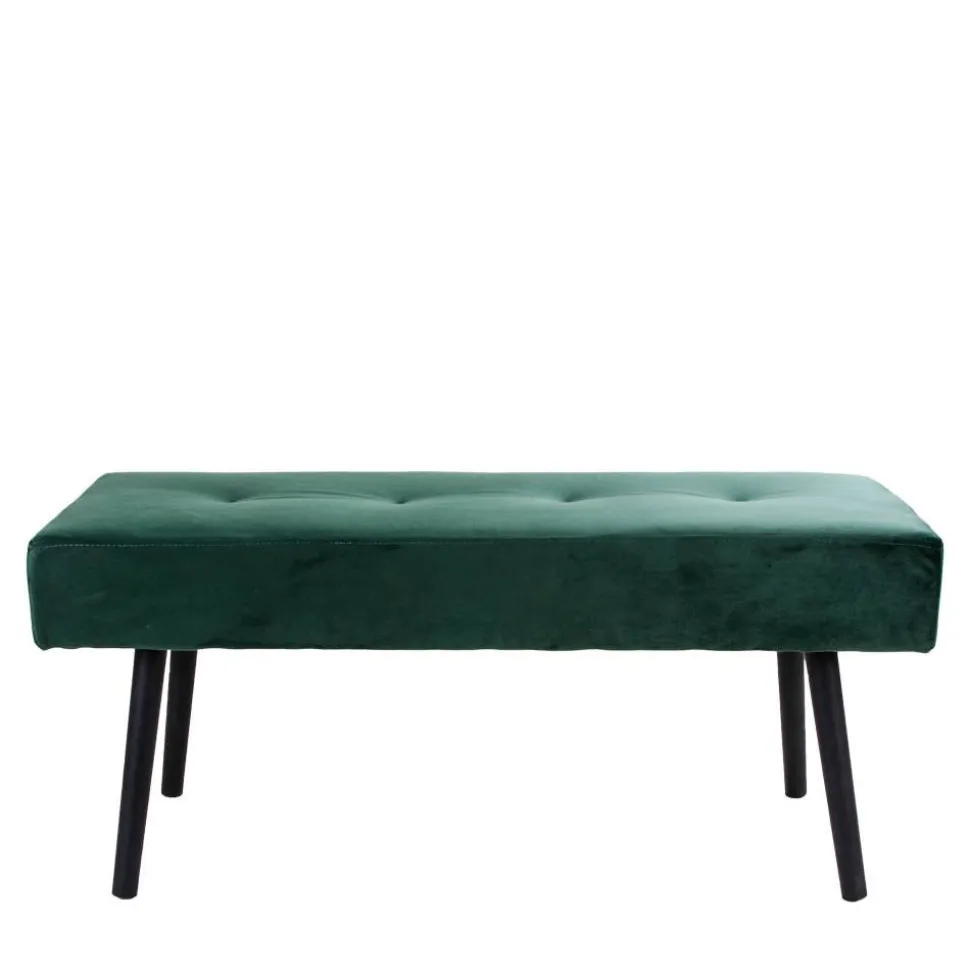 Gepolsterte Samtbank in Dunkelgrün - Janluca