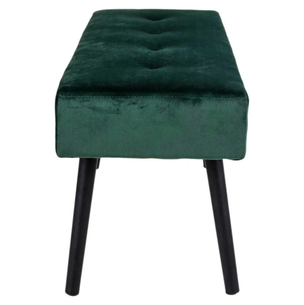 Gepolsterte Samtbank in Dunkelgrün - Janluca