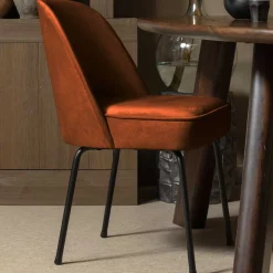 Gepolsterte Samtstühle in Rost Braun - Licasia (2er Set)