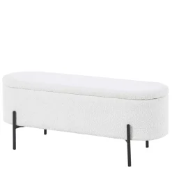Gepolsterte Sitzbank in Weiß Boucle - Miram