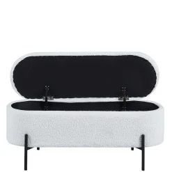 Gepolsterte Sitzbank in Weiß Boucle - Miram