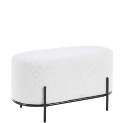 Gepolsterter Hocker in Oval mit Boucle Bezug - Cady