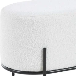 Gepolsterter Hocker in Oval mit Boucle Bezug - Cady