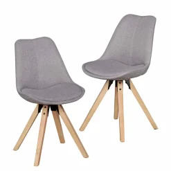 Gepolsterter Schalenstuhl Charisse mit Stoffbezug (2er Set)