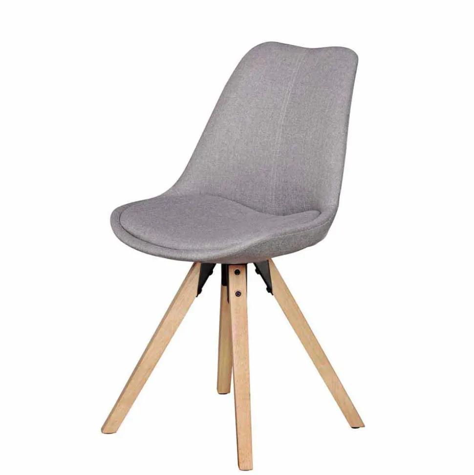 Gepolsterter Schalenstuhl Charisse mit Stoffbezug (2er Set)