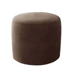 Gepolsterter Sitzhocker in Hellbraun Samt - Cambita