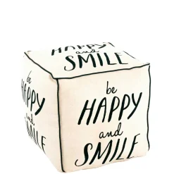 Gepolsterter Sitzwürfel mit Spruch - Coralli