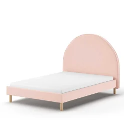 Gepolstertes Bett mit Boucle Bezug in Rosa - Skylab