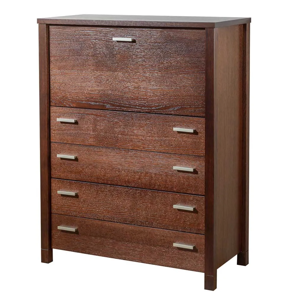 Geradlinige Schreibkommode in Wenge Braun - Glosidrana