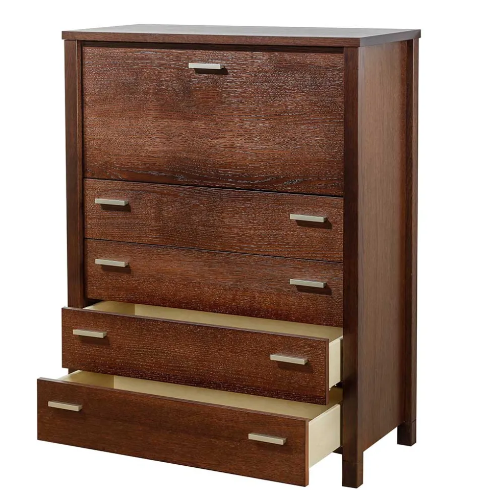 Geradlinige Schreibkommode in Wenge Braun - Glosidrana