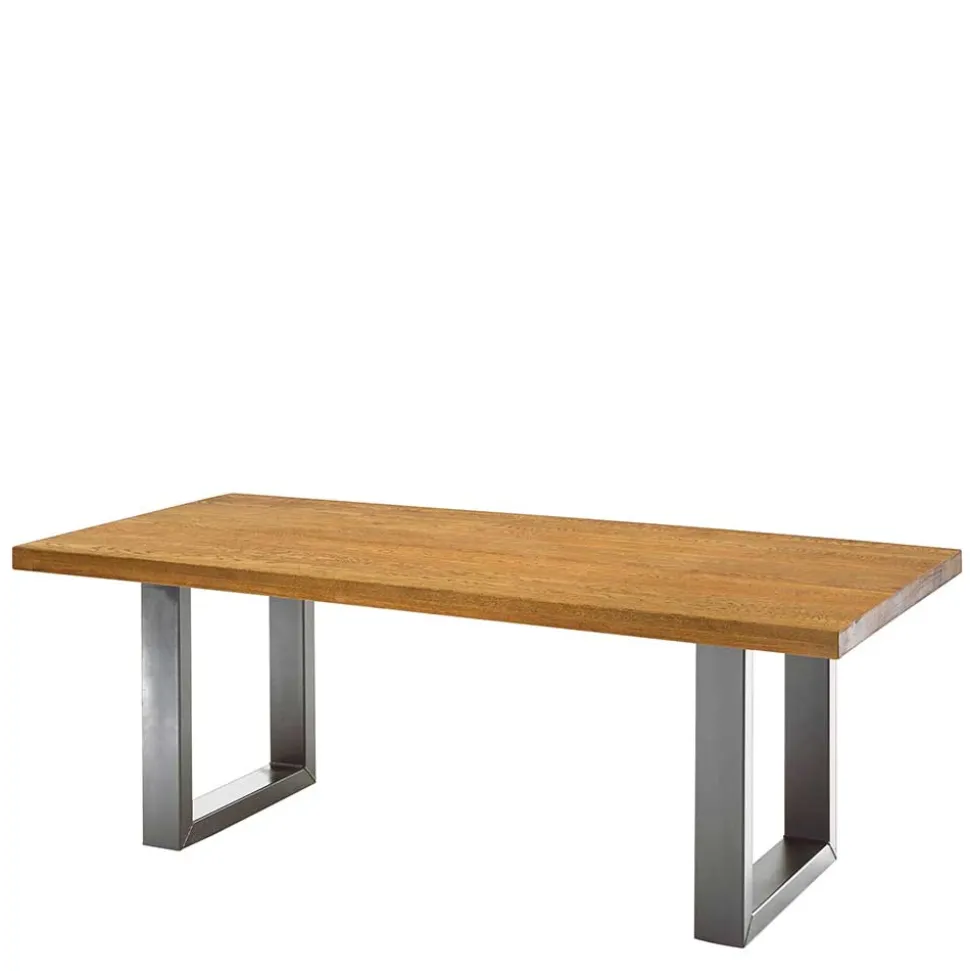 Geradliniger Esstisch in Honig & Silber - Chapan