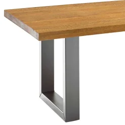 Geradliniger Esstisch in Honig & Silber - Chapan