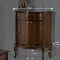 Gerundete Kommode im Barock Stil Dentro mit Nussbaum Furnier