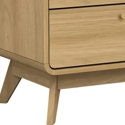 Gerundete Nachtkommode in Eiche Optik - Irons