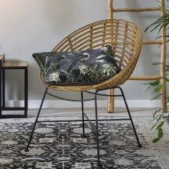 Gerundeter Designstuhl aus Rattan Geflecht Natur - Makan