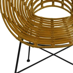 Gerundeter Designstuhl aus Rattan Geflecht Natur - Makan