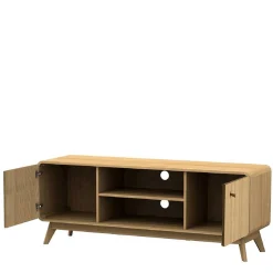 Gerundetes Lowboard in Eiche Optik - Alcuam