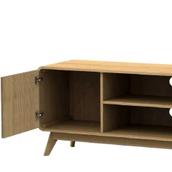 Gerundetes Lowboard in Eiche Optik - Alcuam