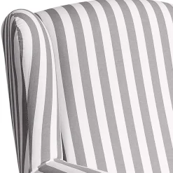 Gestreifter Ohrensessel in Hellbraun und Weiß - Carlovac