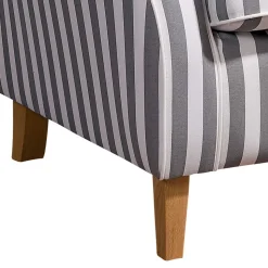 Gestreifter Ohrensessel in Hellbraun und Weiß - Carlovac