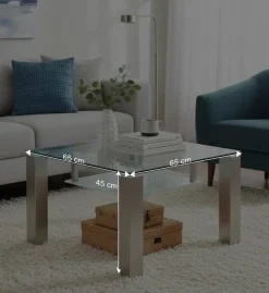 Glas Couchtisch Carlot mit Rollen