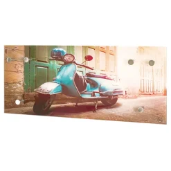 Glas Garderobe mit Motorroller Fotodruck - Fleppos