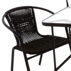 Glas Gartentisch & Tischsessel Set - Sylverta (fünfteilig)