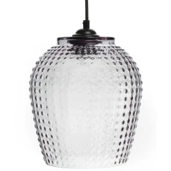 Glas Pendel Hängeleuchte in Grau - Memphys