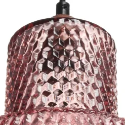 Glas Pendelleuchte in Violett - Lavillos