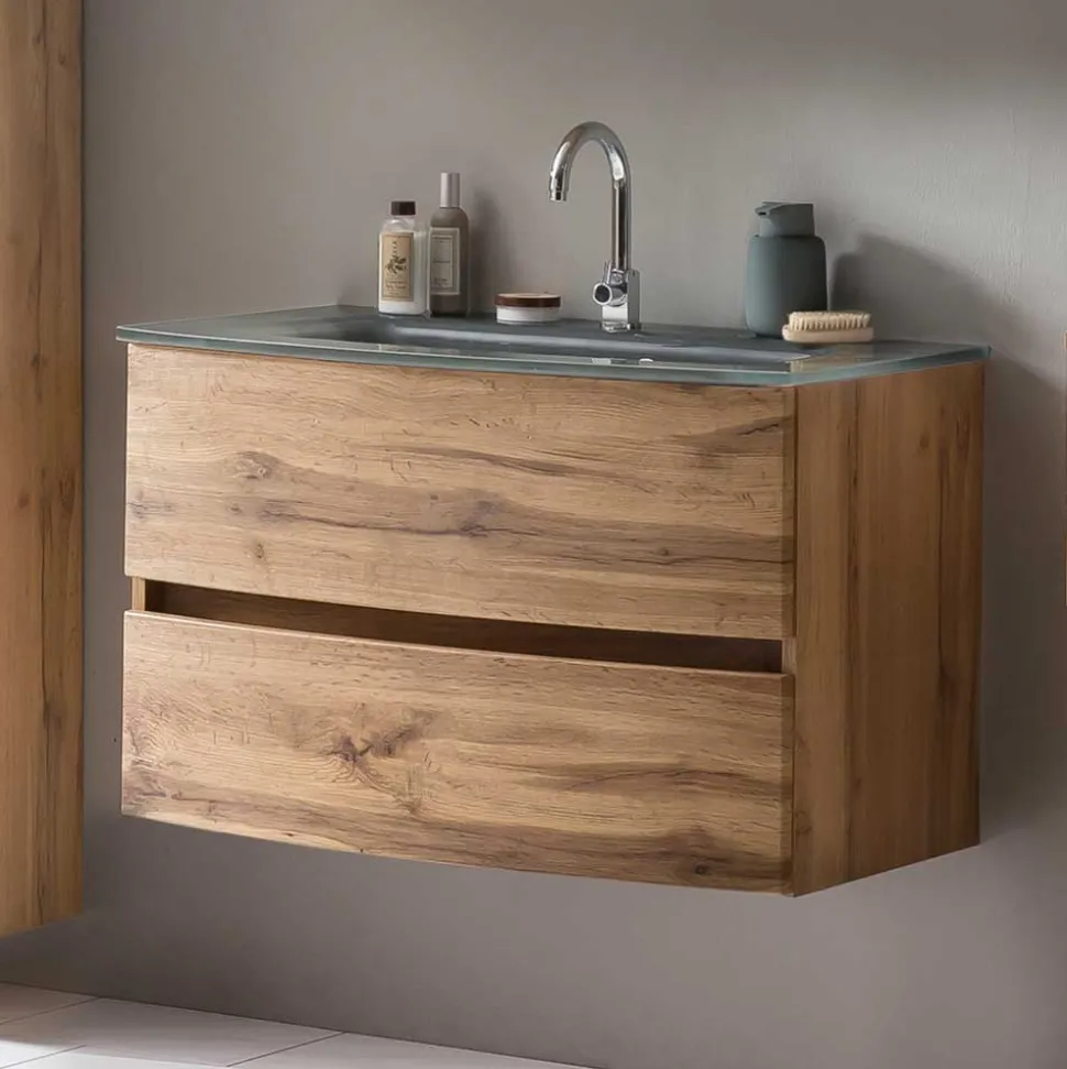 Glas Waschbecken Waschtisch 80 cm breit - Neuzera