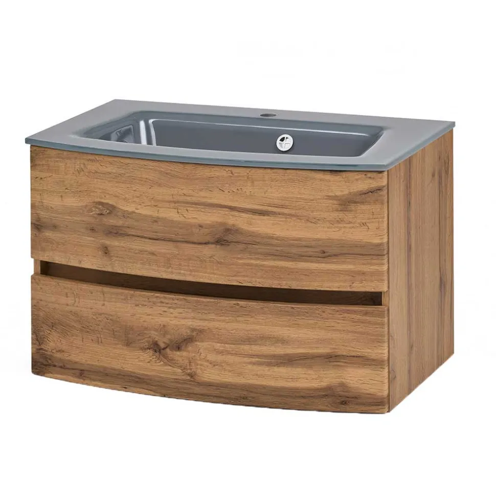 Glas Waschbecken Waschtisch 80 cm breit - Neuzera