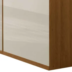 Glasfront Kleiderschrank in Beige & Eiche - Emdsiva