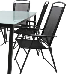 Glastisch & Klappstühle wetterfest - Cretania (siebenteilig)