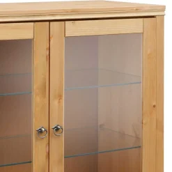 Glastüren Highboard in Natur geölt - Vinidad
