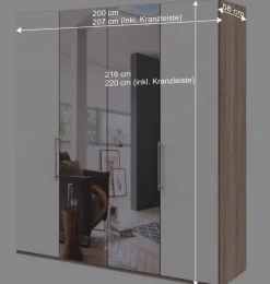 Gleittüren-Kleiderschrank in Weiß mit Spiegel - Vaclyn