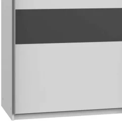 Gleittürenschrank in Weiß mit Dunkelgrau - Shakuntala