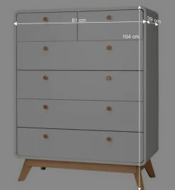 Günstige Kommode mit sechs Schubladen - Kolreva